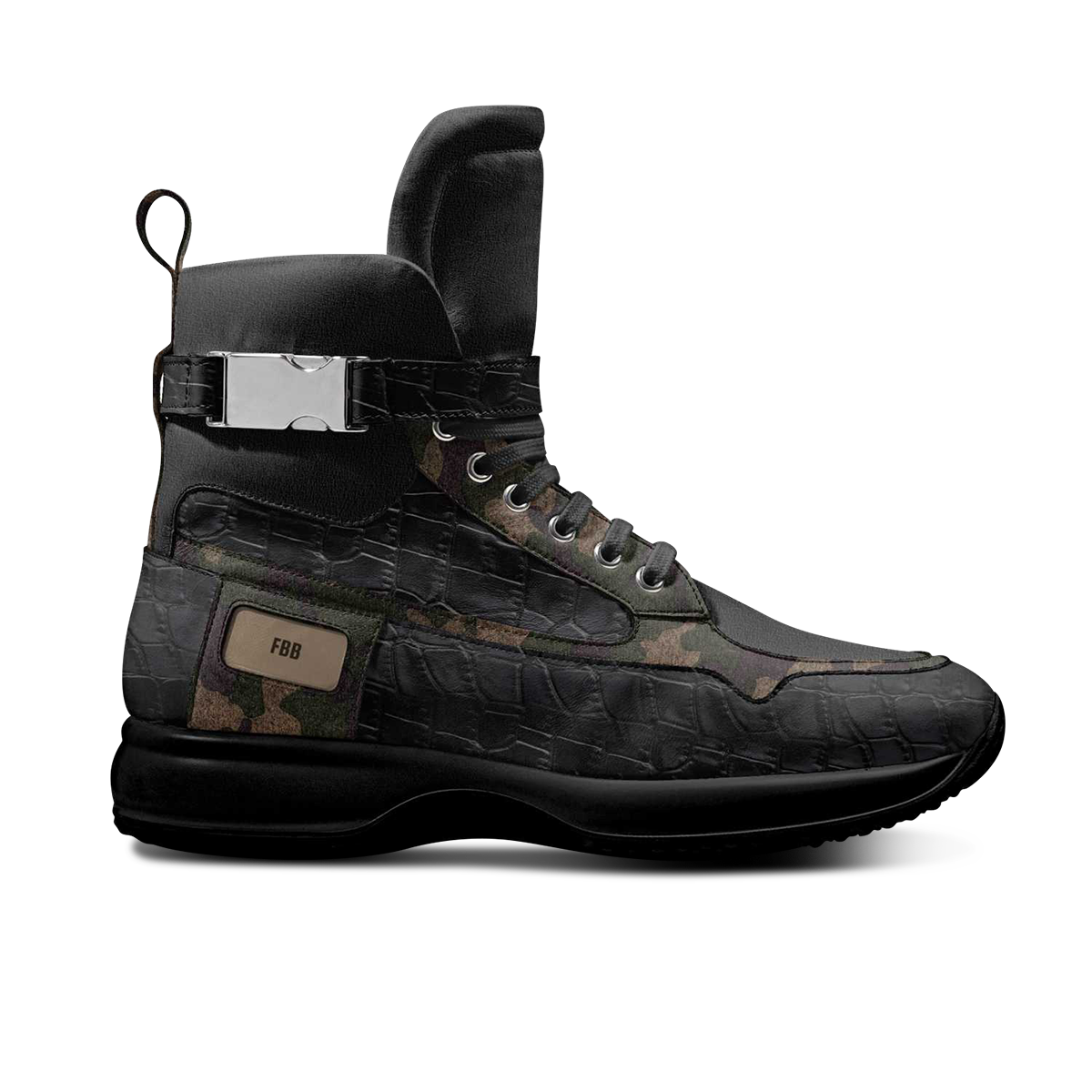 Side view FBB Urban Militaries: Exclusive Handcrafted Italian Leather Shoes - Limited Edition