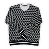 Black and white handmade fashion sweatshirt with Breaker logo motif.